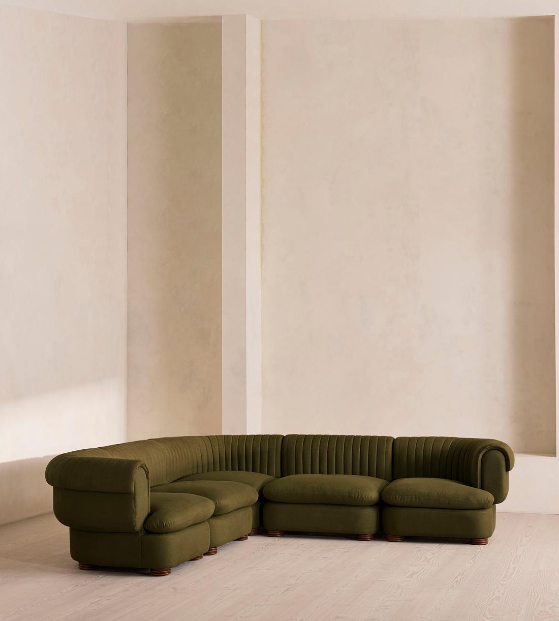 Rava Sectional Sofa - Corner Sofa - Linen - Olive - US - Listing - Image 2