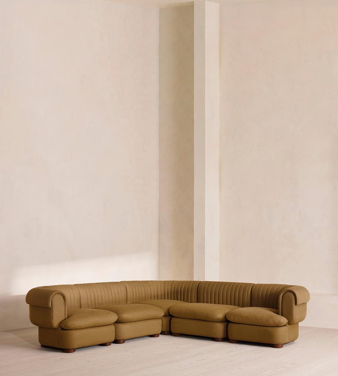 Rava Modular Sofa - Corner Sofa - Linen - Ochre - Listing - Image 1