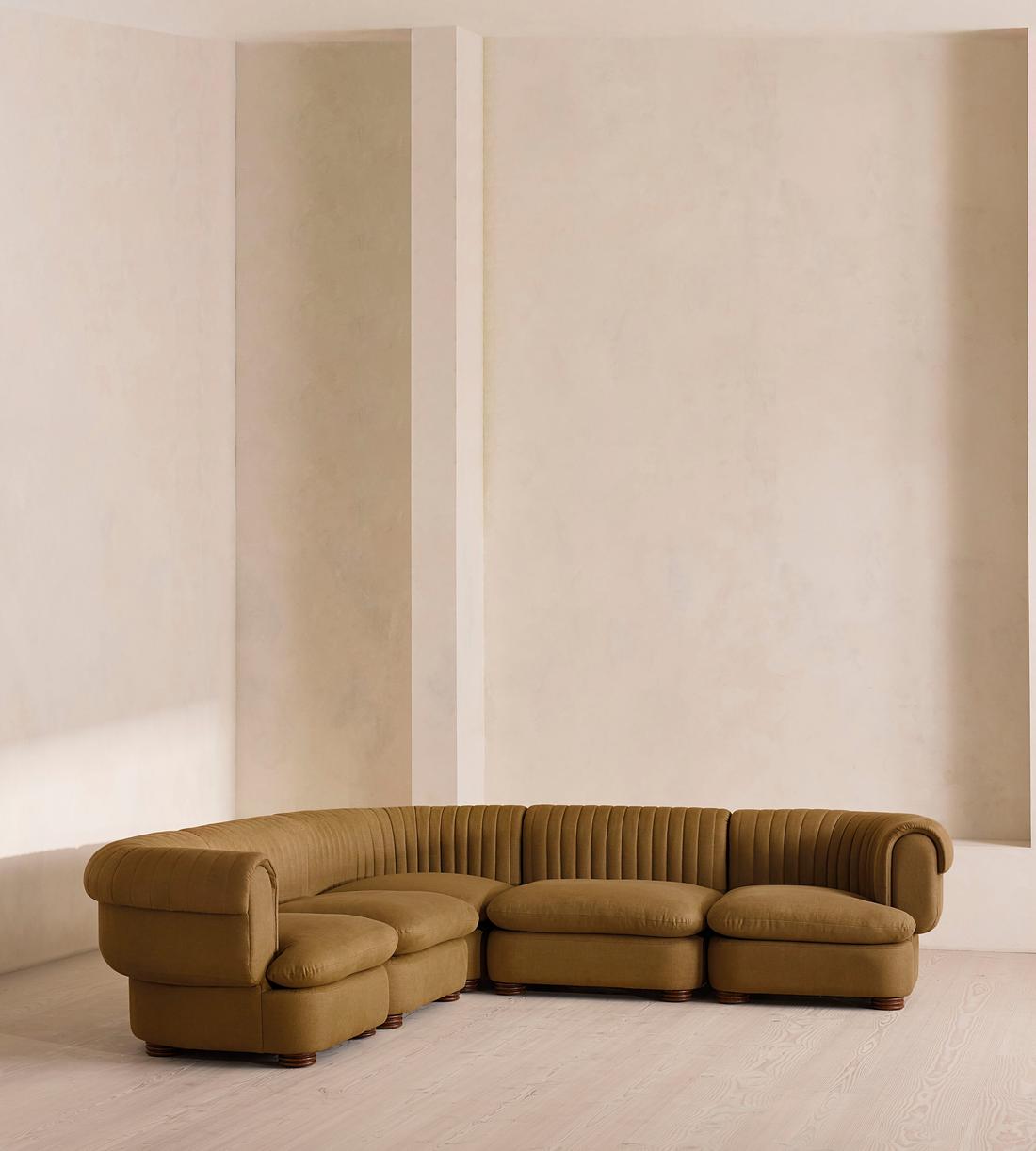 Rava Modular Sofa - Corner Sofa - Linen - Ochre - Listing - Image 2