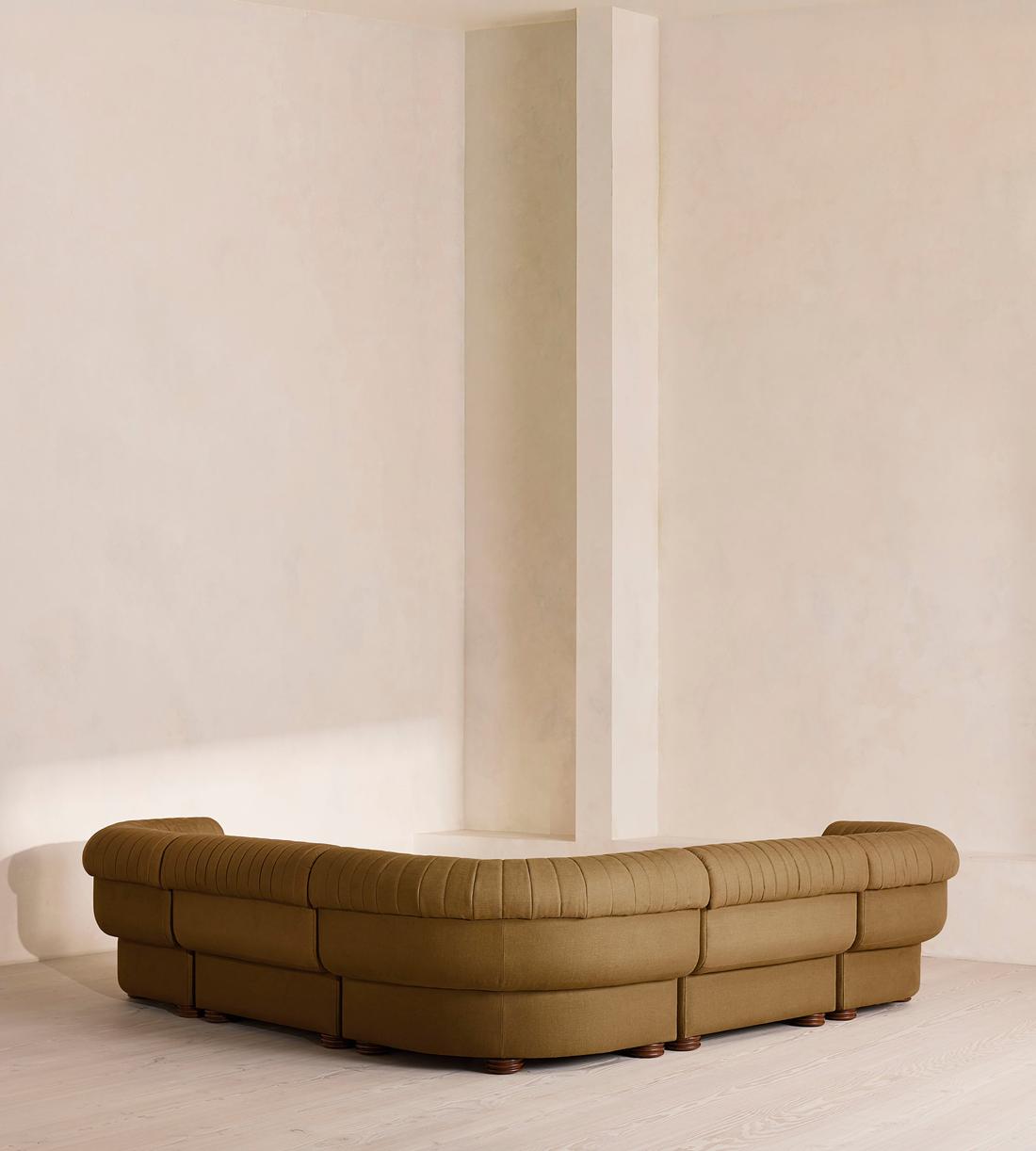 Rava Sectional Sofa - Corner Sofa - Linen - Ochre - US - Images - Image 3