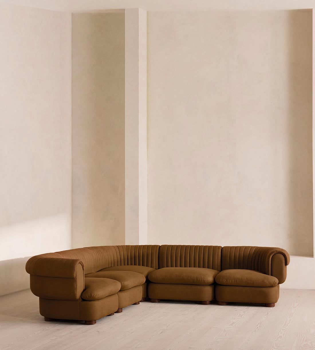 Rava Modular Sofa - Corner Sofa - Linen - Terracotta - UK - Listing - Image 2