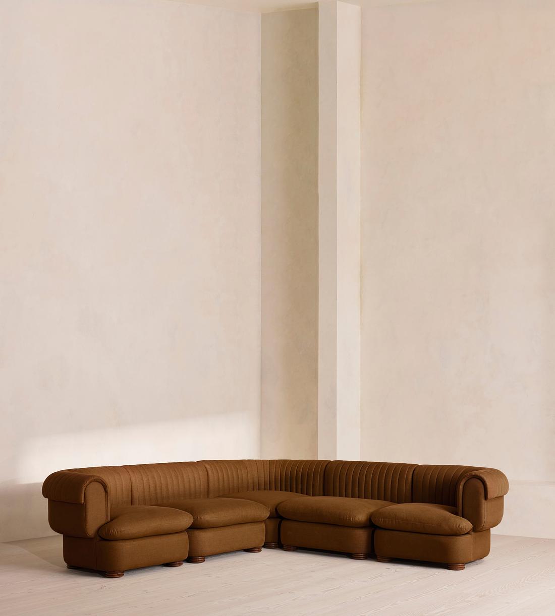 Rava Sectional Sofa - Corner Sofa - Linen - Terracotta - US - Listing - Image 1