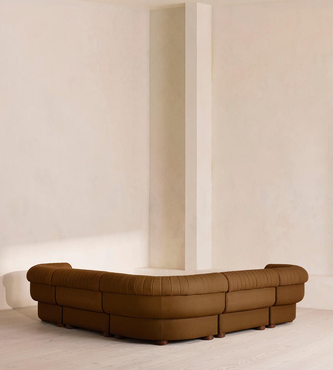 Rava Sectional Sofa - Corner Sofa - Linen - Terracotta - US - Images - Image 3