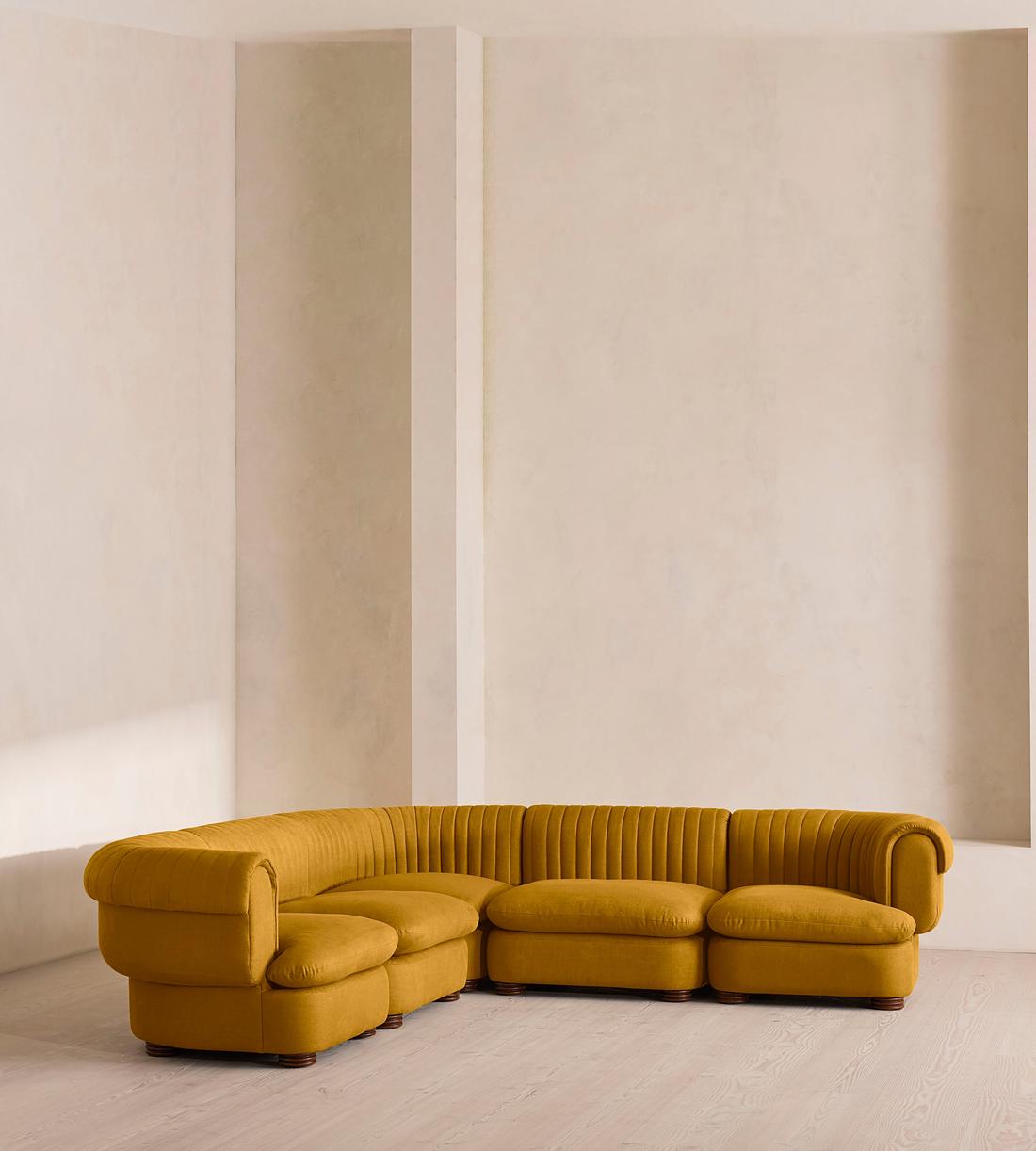 Rava Sectional Sofa - Corner Sofa - Linen - Turmeric - US - Listing - Image 2