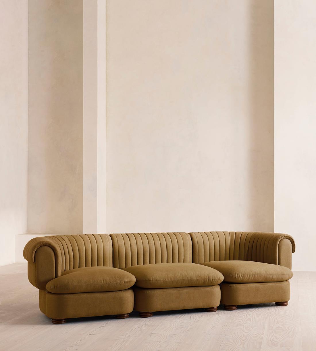 Rava Modular Sofa - Four Seater - Linen - Ochre - Listing - Image 2