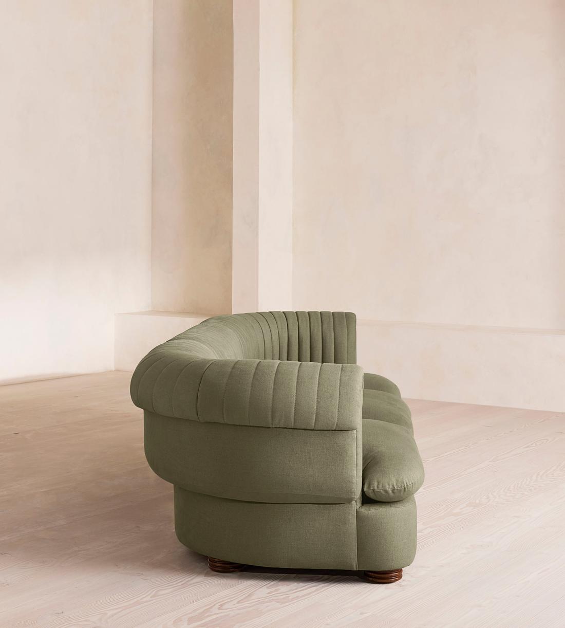 Rava Sectional Sofa - Four Seater - Velvet - Sage - US - Images - Image 3