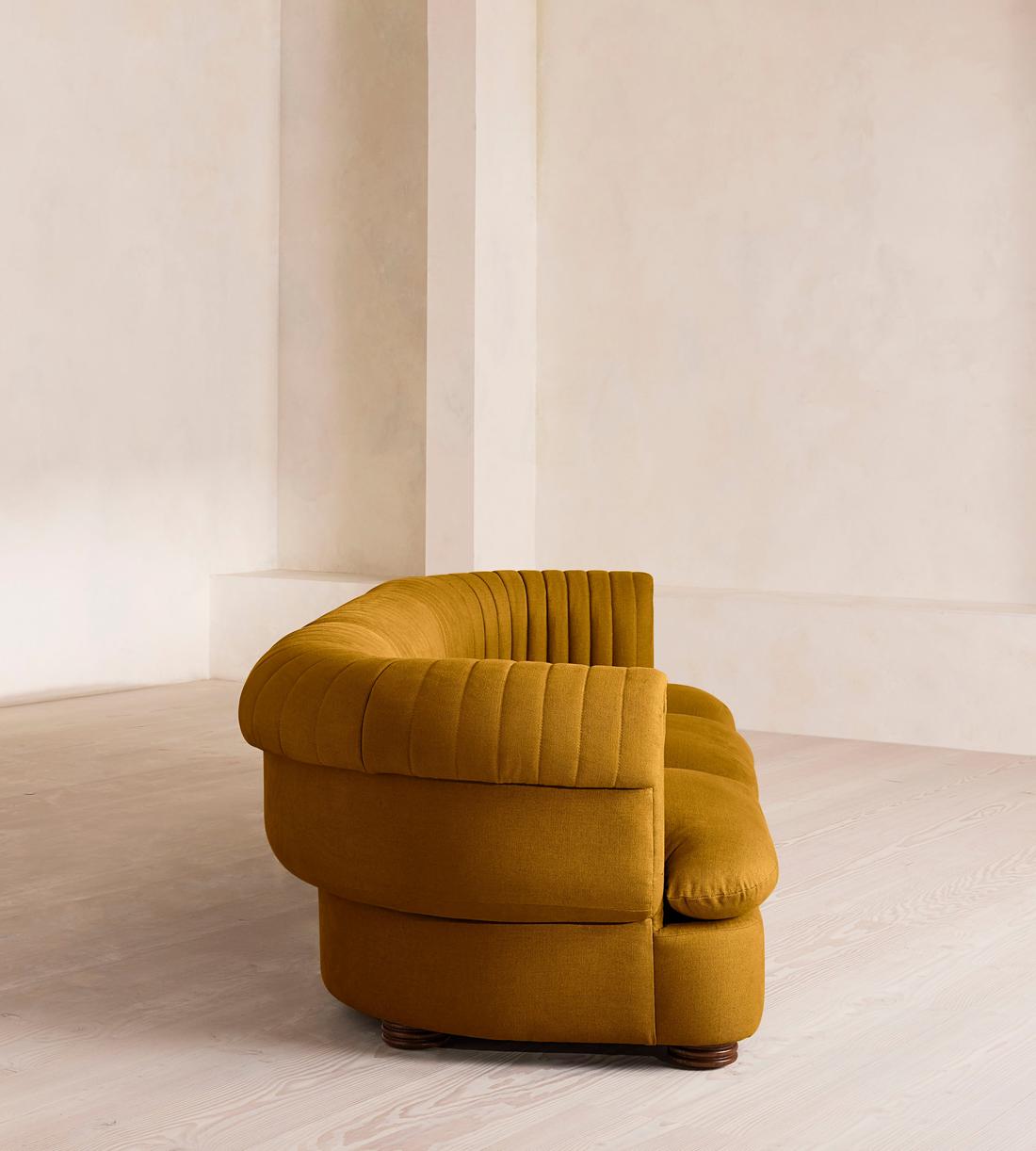 Rava Sectional Sofa - Four Seater - Linen - Turmeric - US - Images - Image 3