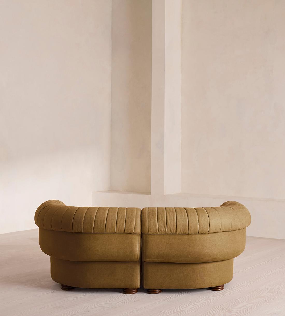 Rava Sectional Sofa - Three Seater - Linen - Ochre - US - Images - Image 4