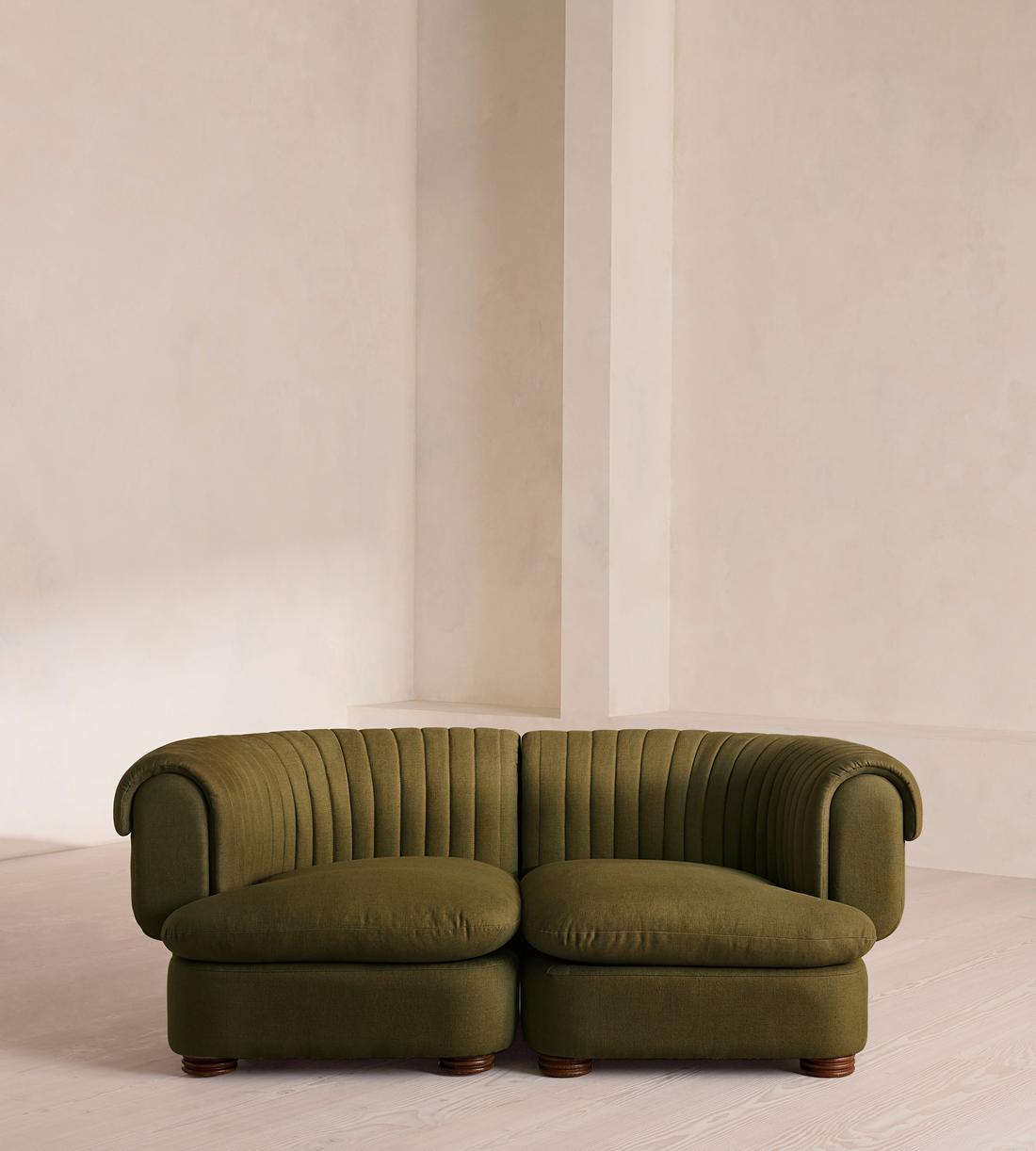 Rava Modular Sofa - Three Seater - Linen - Olive - Listing - Image 1