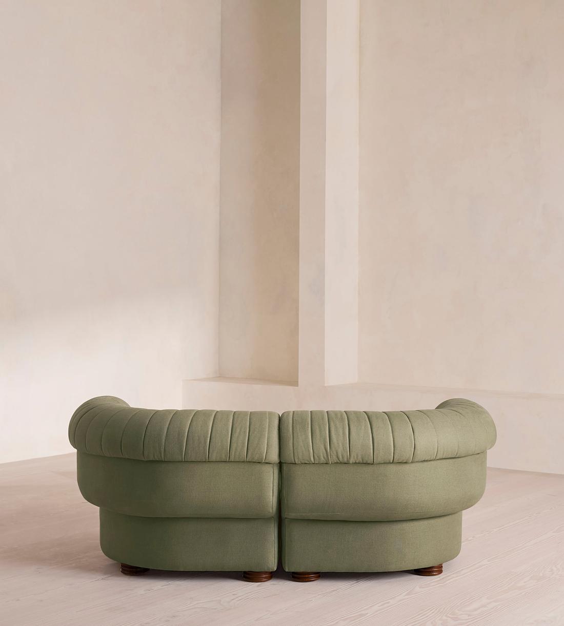 Rava Sectional Sofa - Three Seater - Linen - Sage - US - Images - Image 4