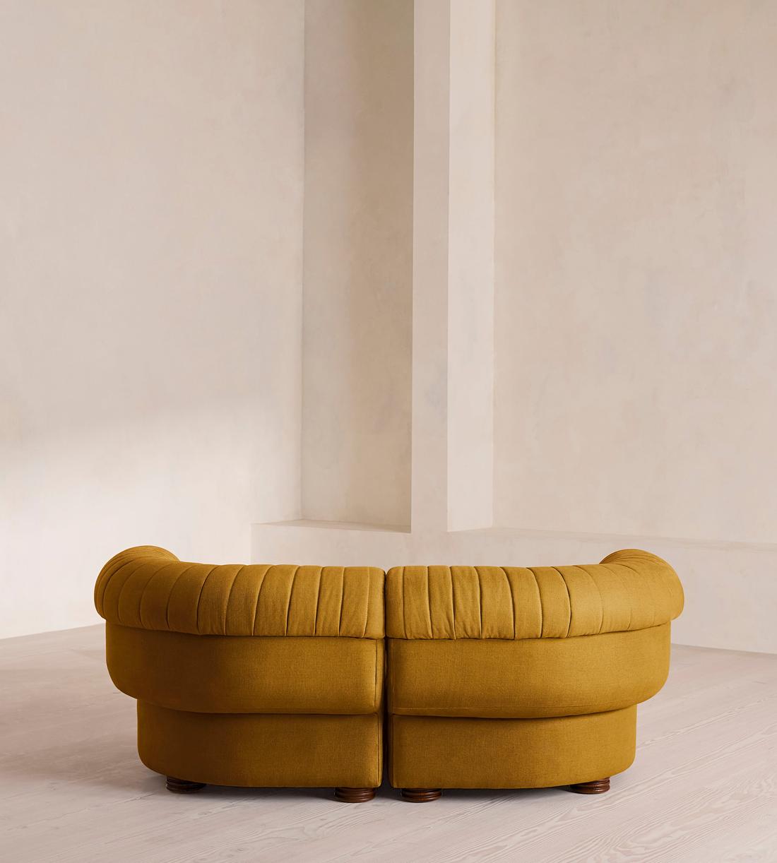 Rava Sectional Sofa - Three Seater - Linen - Turmeric - US - Images - Image 4