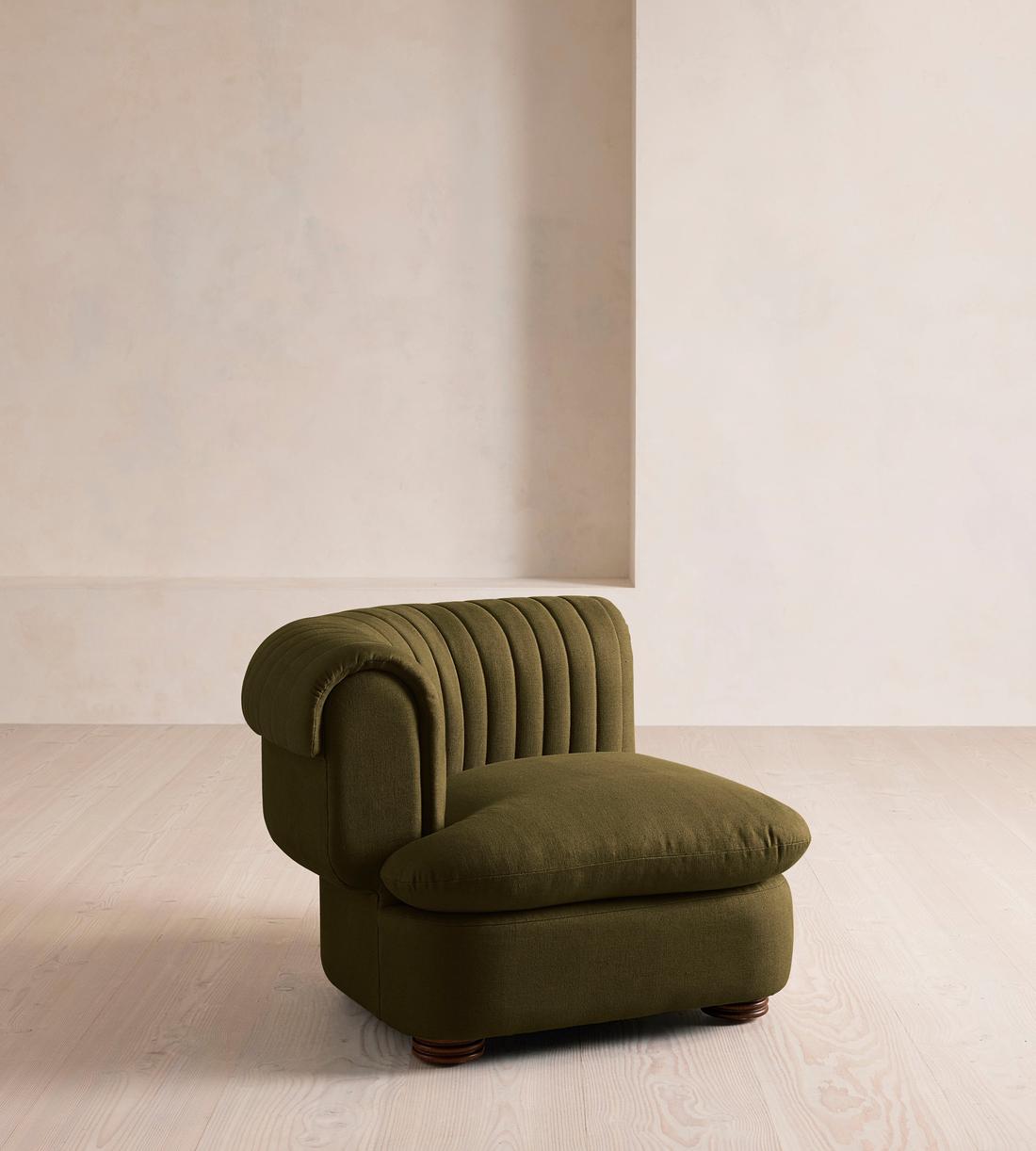 Rava Modular Sofa - Corner Module - Linen - Olive - Image 2