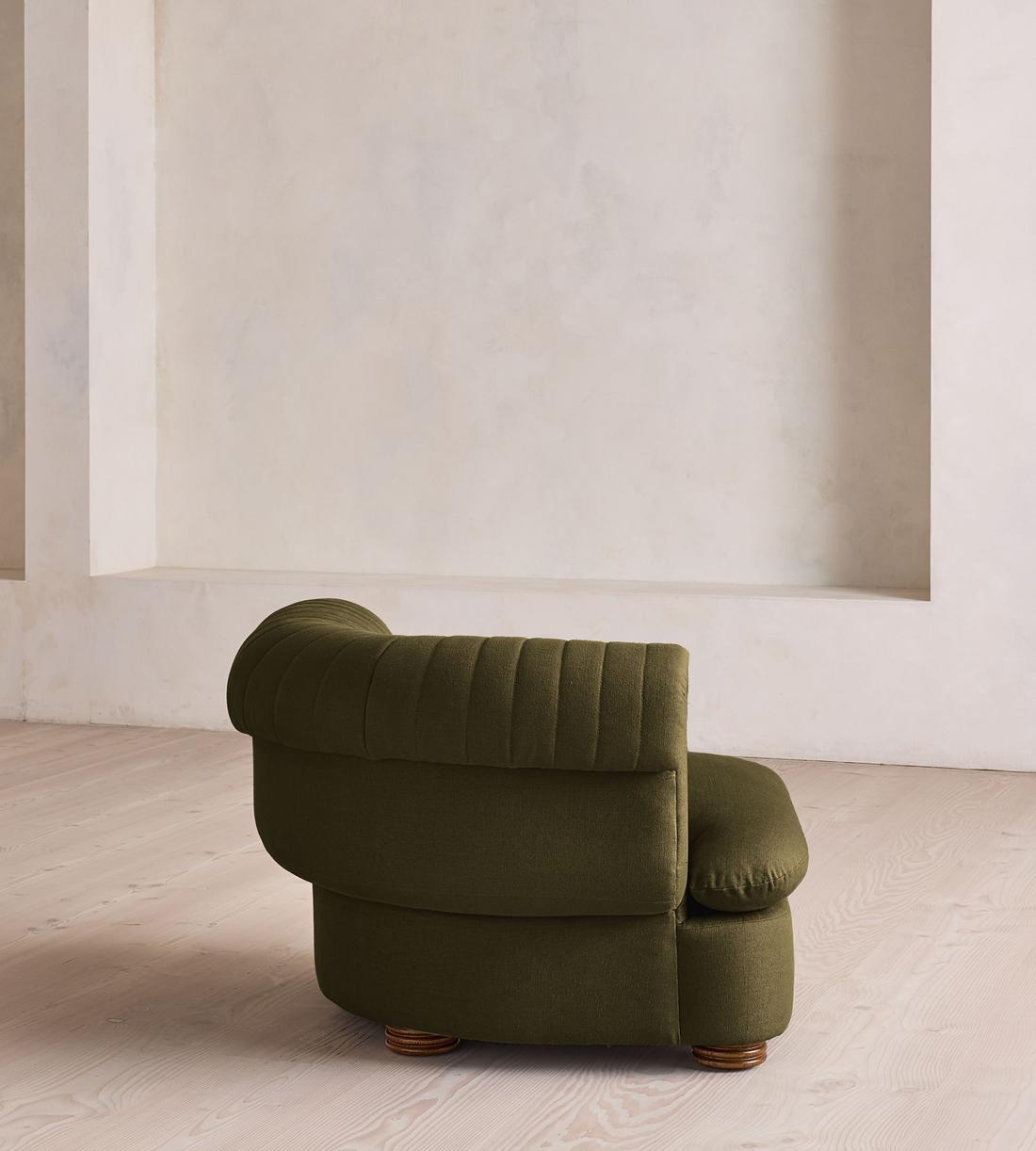 Rava Ottoman - Linen - Olive - Image 3