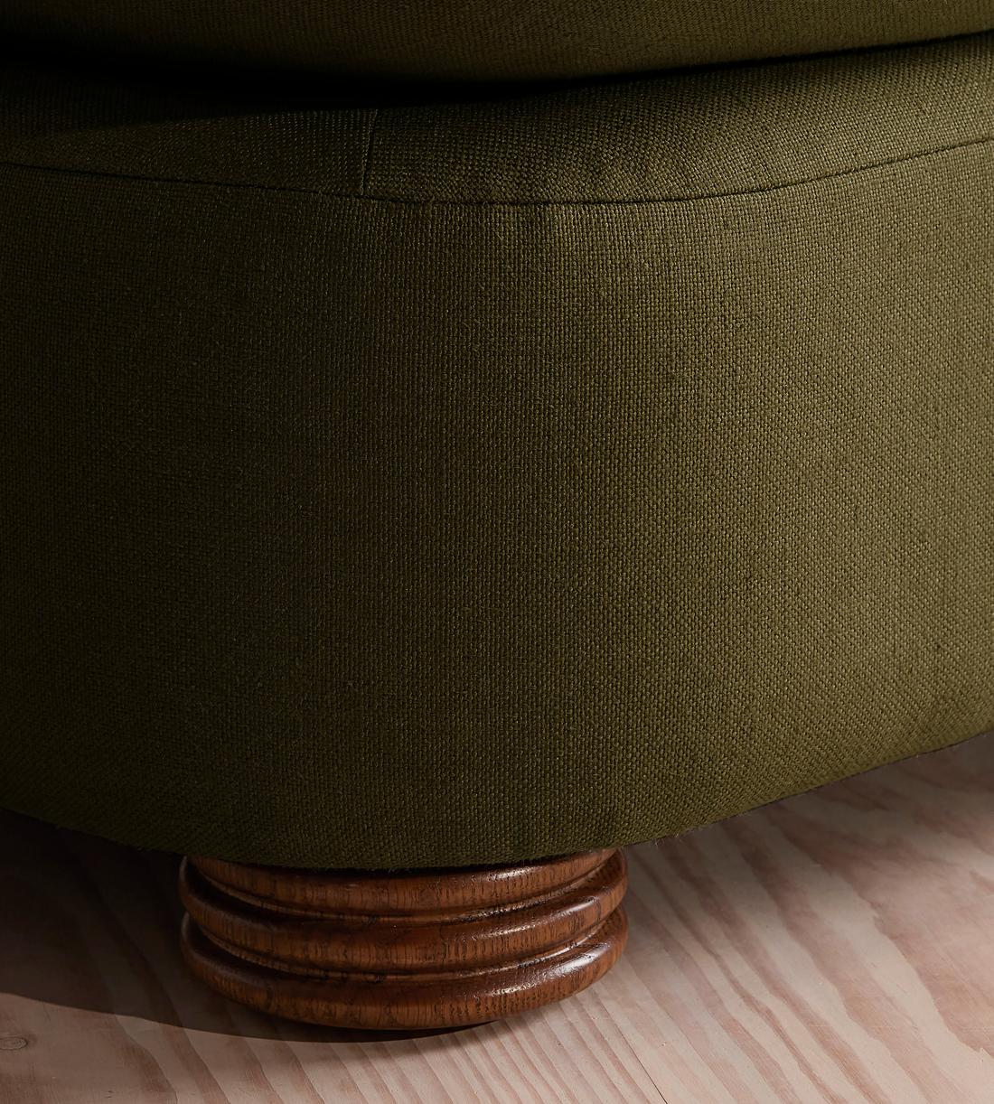 Rava Modular Sofa - Corner Module - Linen - Olive - Image 6