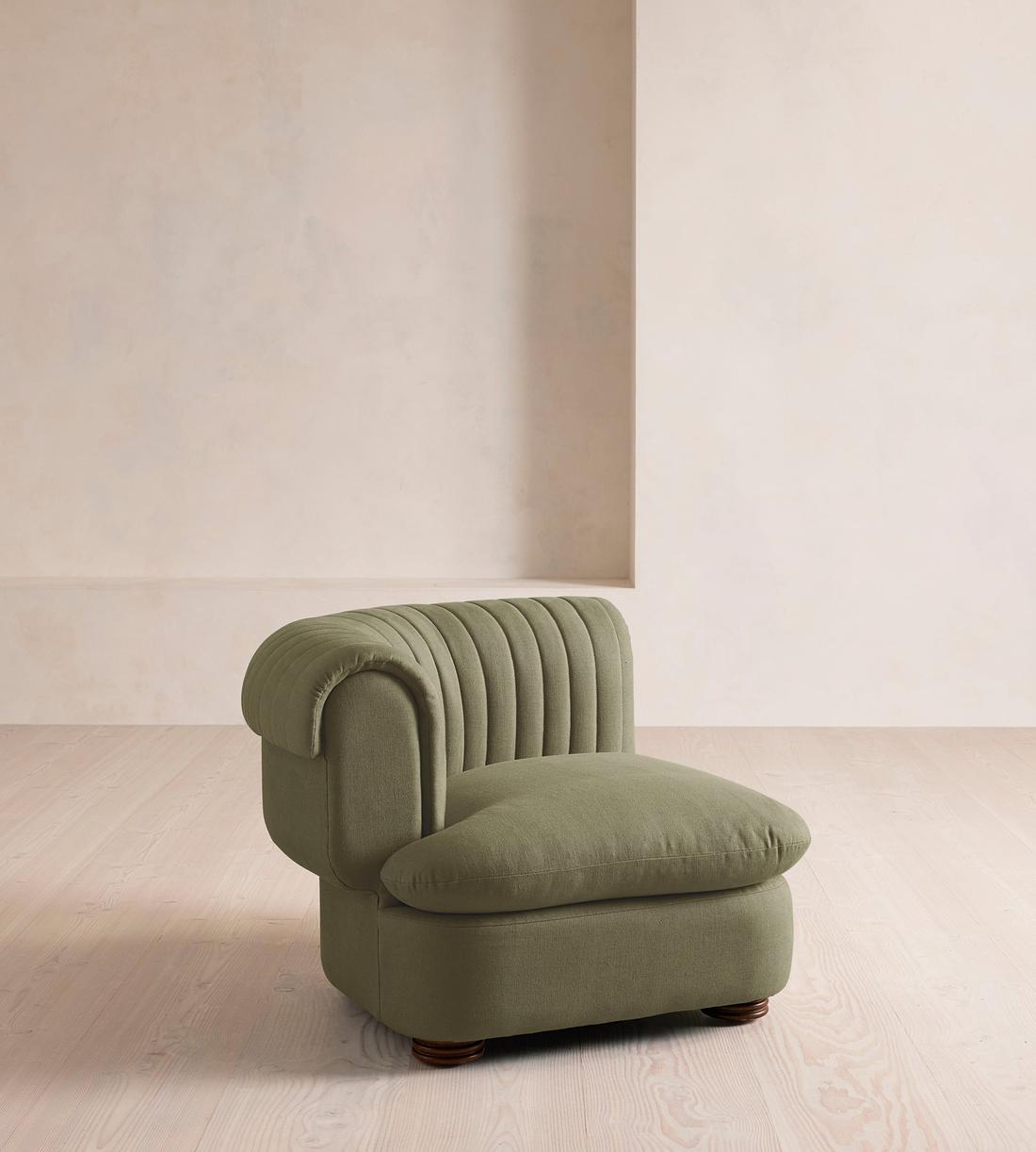 Rava Sectional Sofa - Left Arm Module - Linen - Sage - US - Image 2
