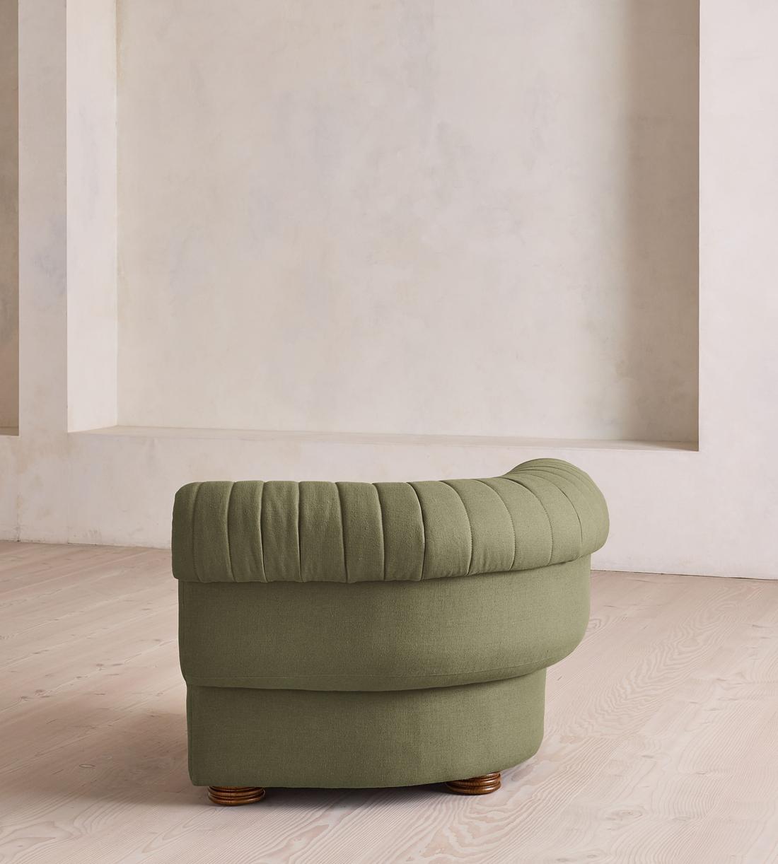 Rava Sectional Sofa - Left Arm Module - Linen - Sage - US - Image 4