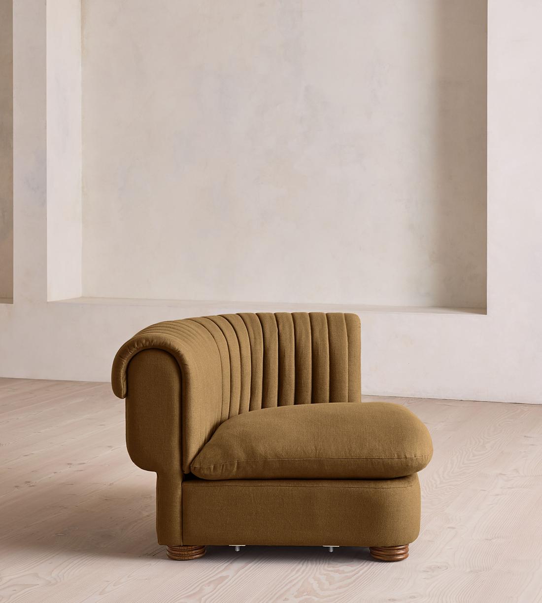 Rava Modular Sofa - Left Arm Module - Linen - Ochre - Image 7