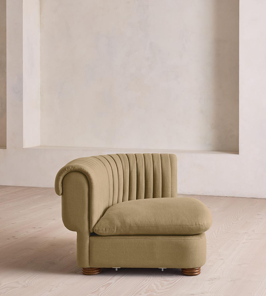 Rava Modular Sofa - Corner Module - Linen - Wheat - Image 7