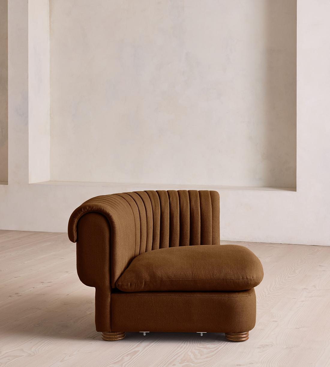Rava Modular Sofa - Corner Module - Linen - Terracotta - UK - Image 7