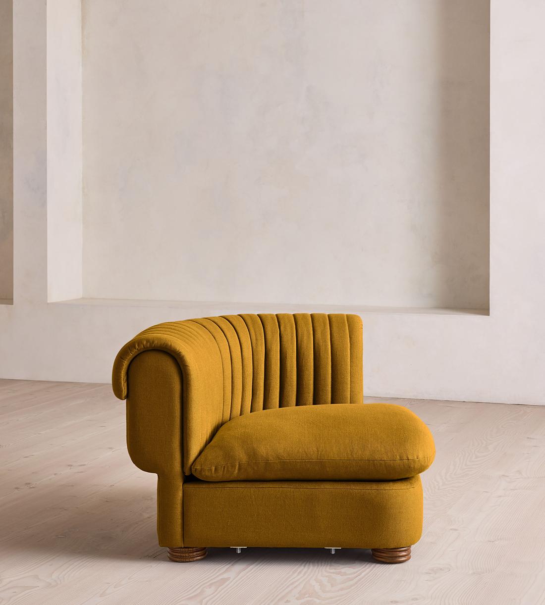 Rava Sectional Sofa - Left Arm Module - Linen - Turmeric - US - Image 6