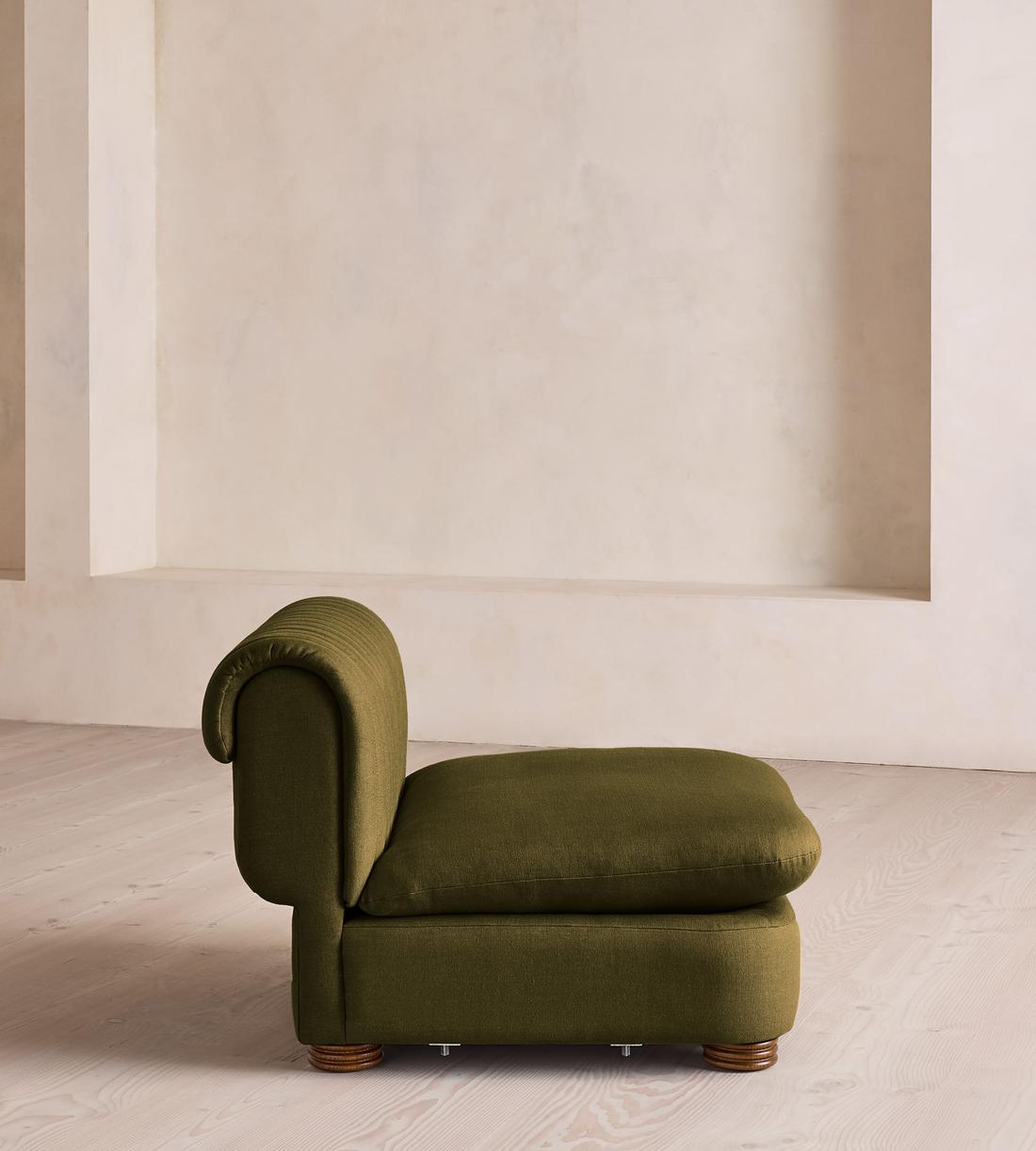 Rava Modular Sofa - Corner Module - Linen - Olive - Image 8