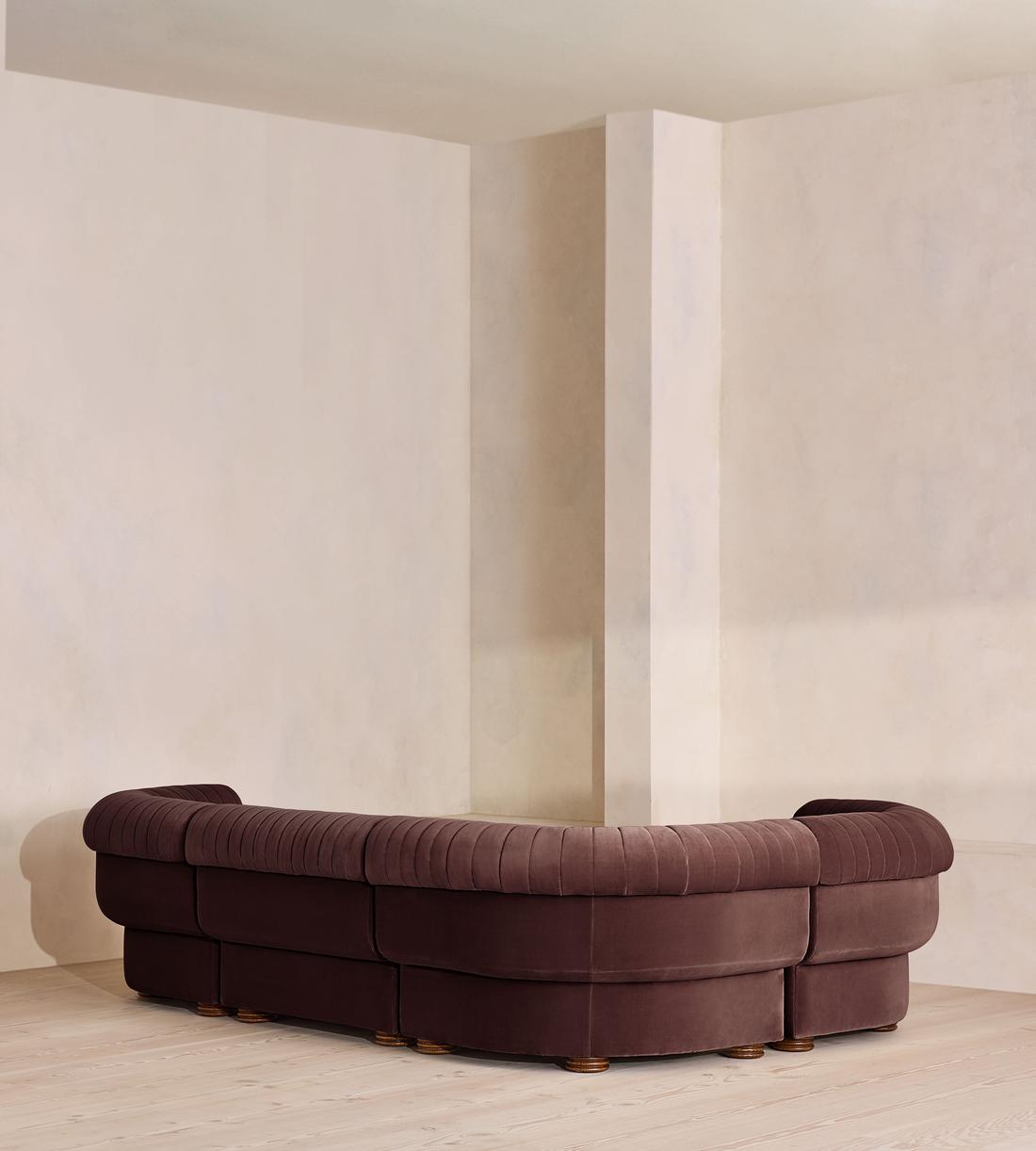 Rava Sectional Sofa - L-Shape Sofa - Velvet - Aubergine - US - Images - Image 3
