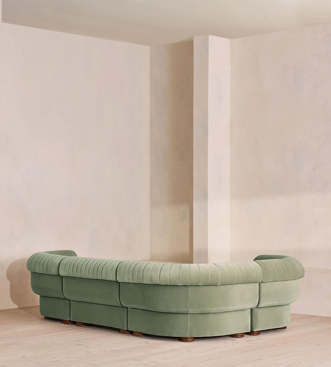 Rava Modular Sofa - L-Shape Sofa - Velvet - Seafoam - UK - Images - Image 3