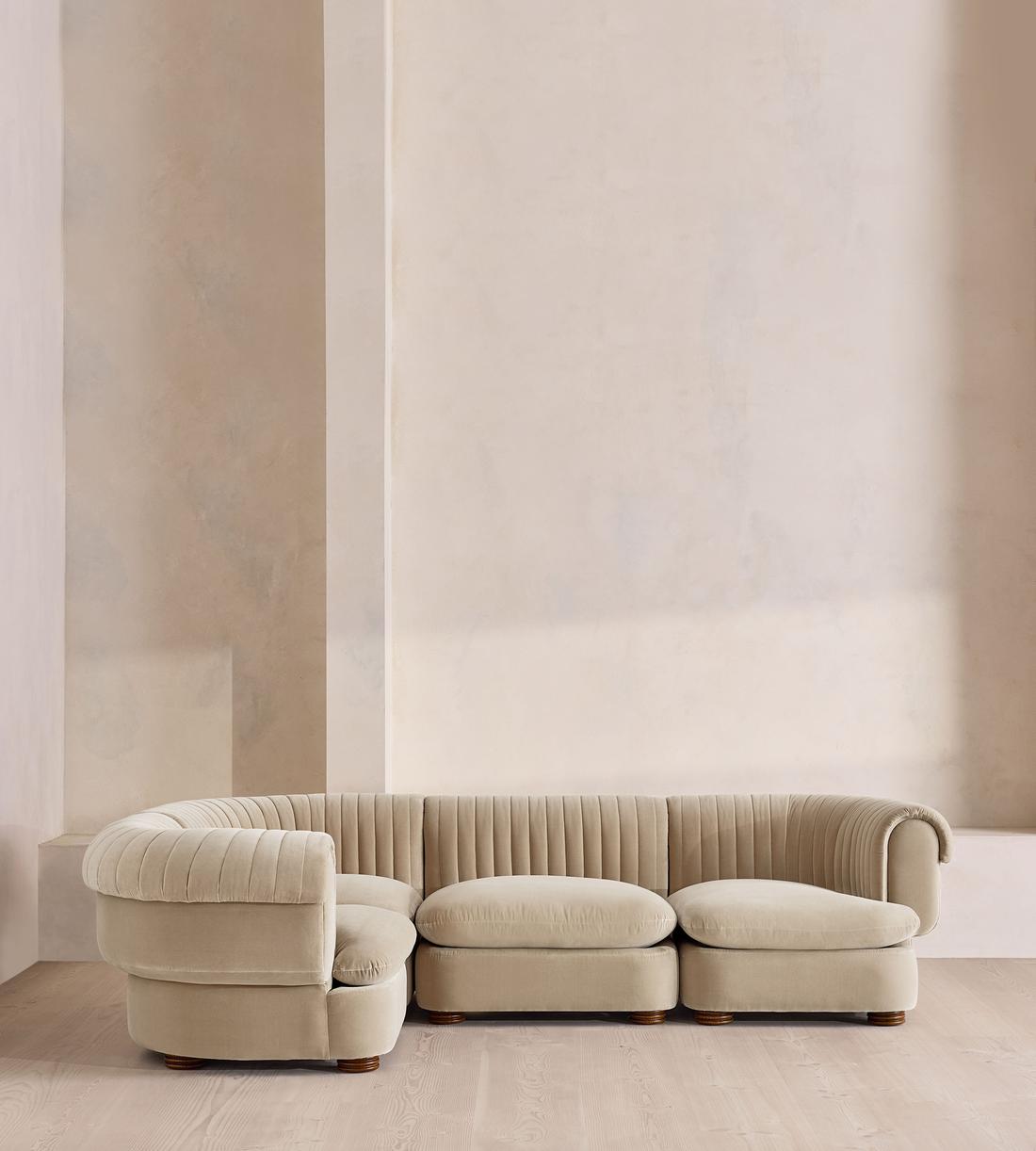 Rava Modular Sofa - L-Shape Sofa - Velvet - Oyster - UK - Listing - Image 2