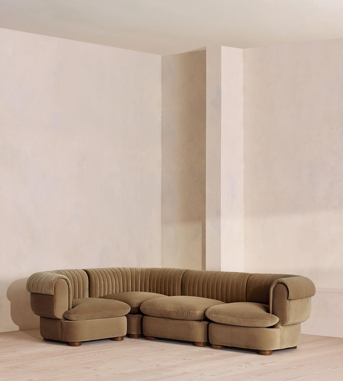 Rava Modular Sofa - L-Shape Sofa - Velvet - Truffle - UK - Listing - Image 1