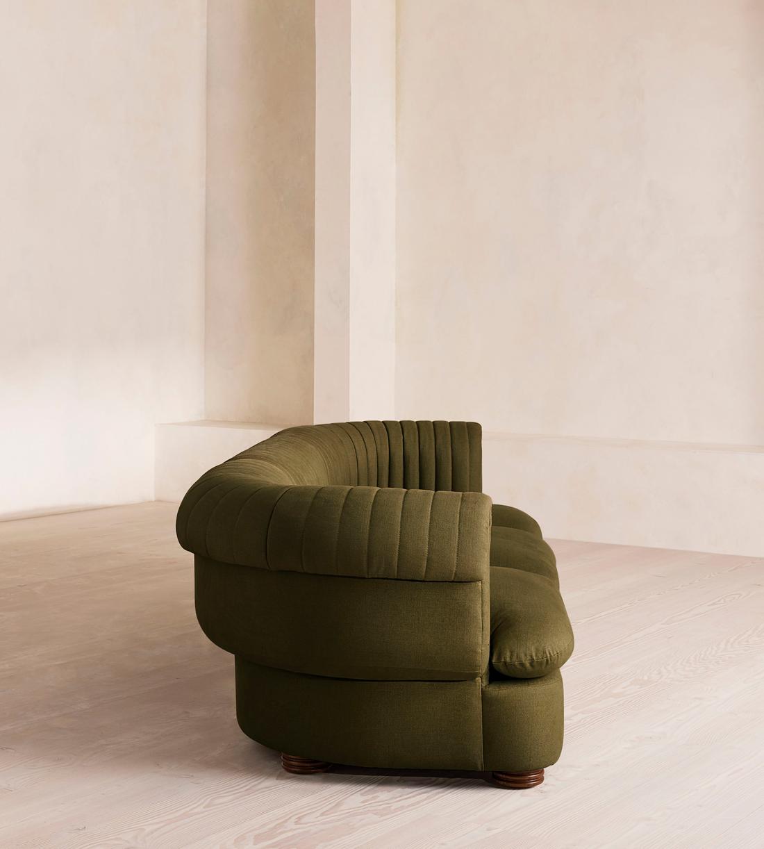 Rava Sectional Sofa - Four Seater - Velvet - Olive - US - Images - Image 3