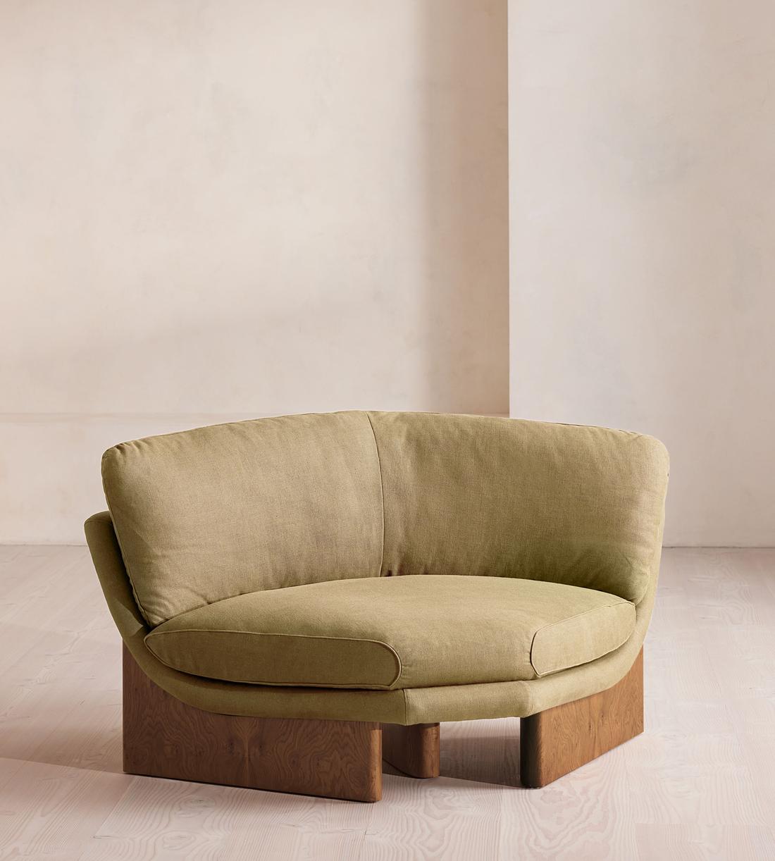 Tellis Corner Chair - Linen - Wheat - UK - Listing - Image 1