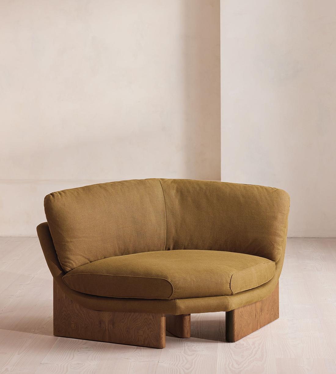 Tellis Corner Chair - Linen - Ochre - US - Listing - Image 1
