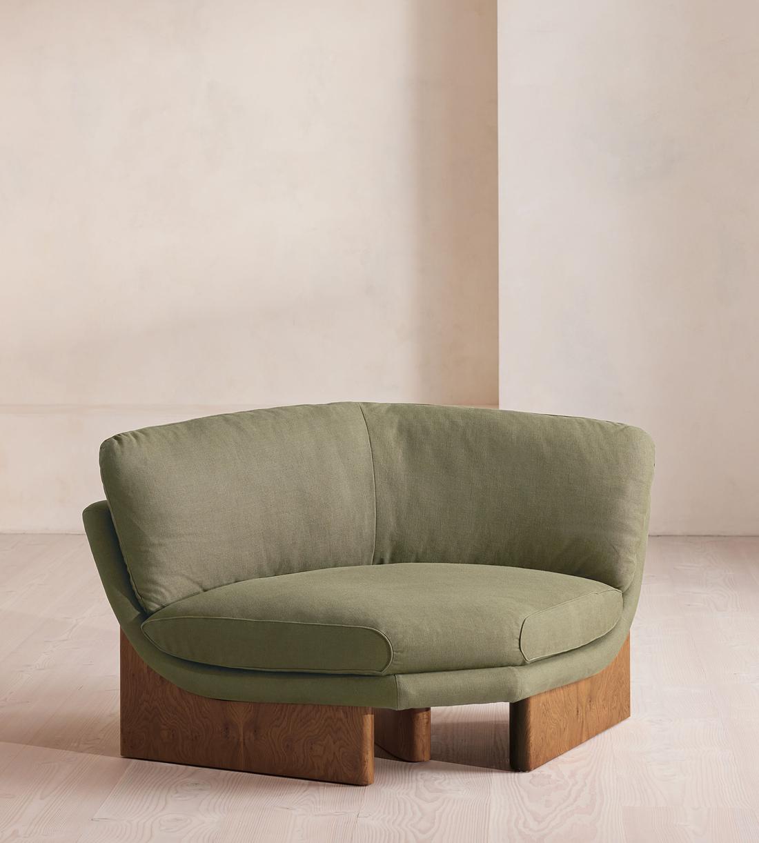 Tellis Corner Chair - Linen - Sage - US - Listing - Image 1