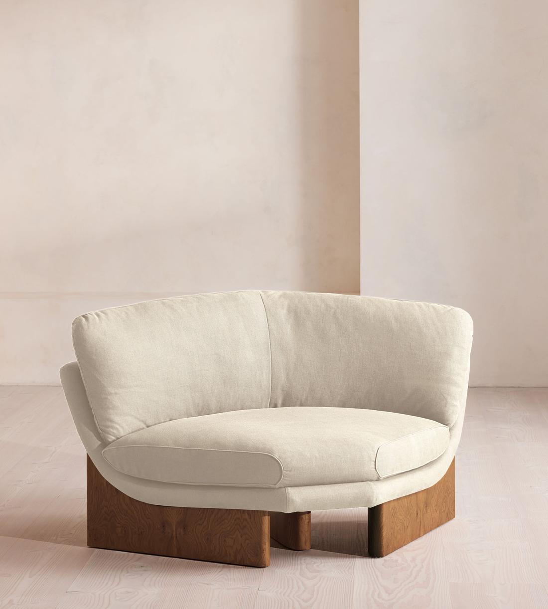 Tellis Corner Chair - Linen - Bisque - UK - Listing - Image 1