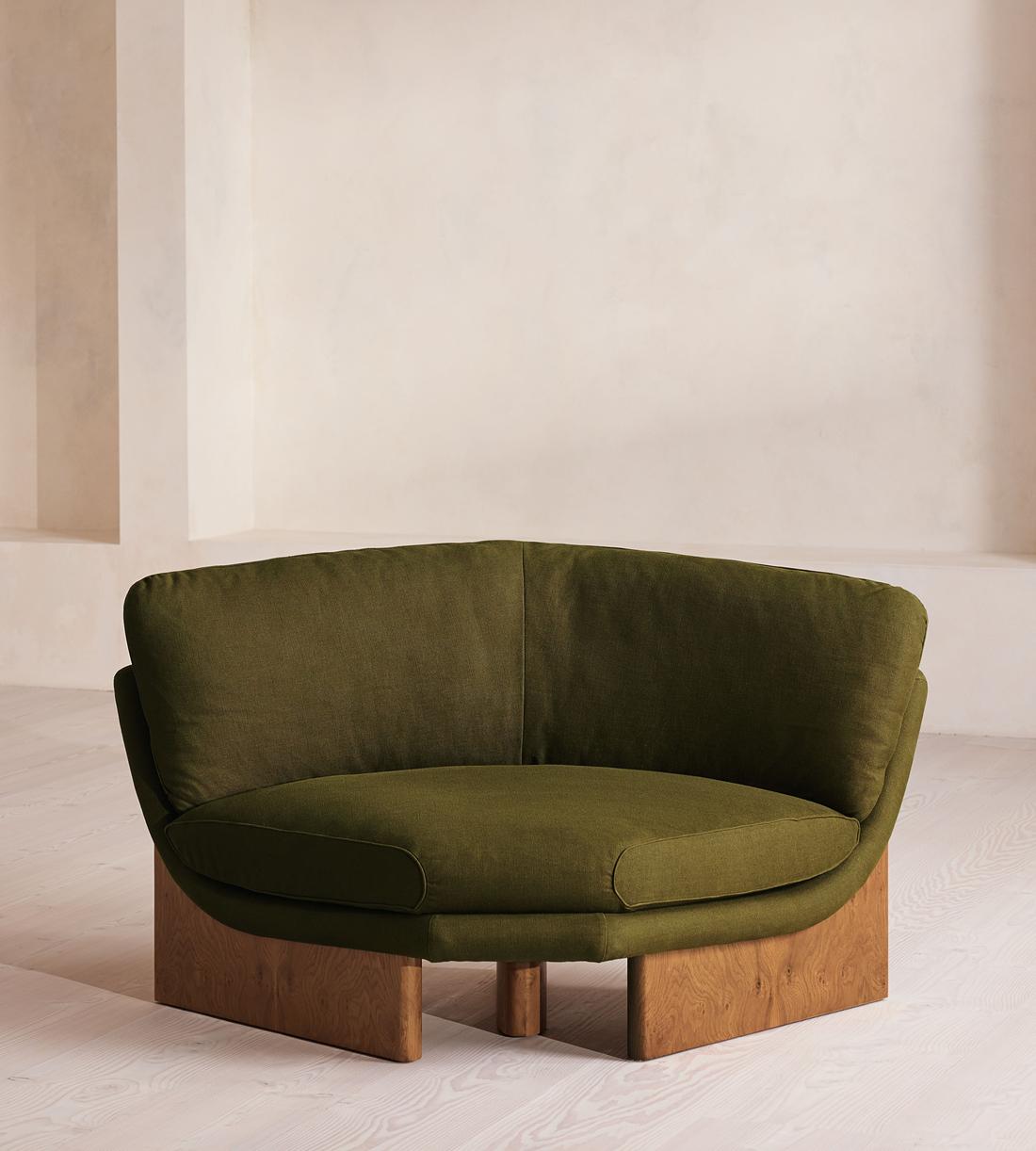Tellis Corner Chair - Linen - Olive - US - Listing - Image 2