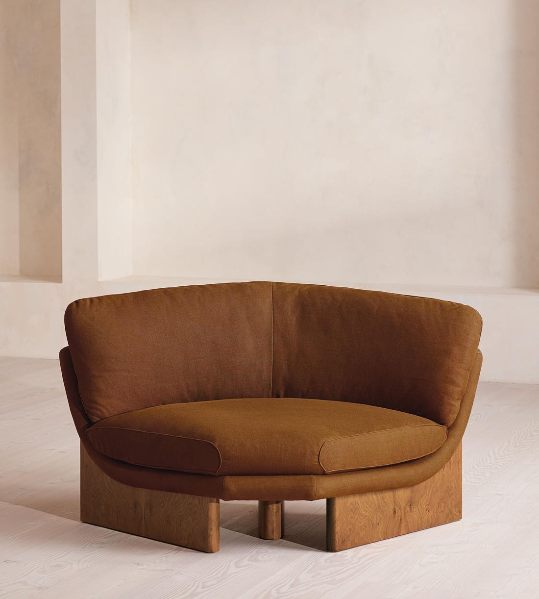 Tellis Corner Chair - Linen - Terracotta - US - Listing - Image 2