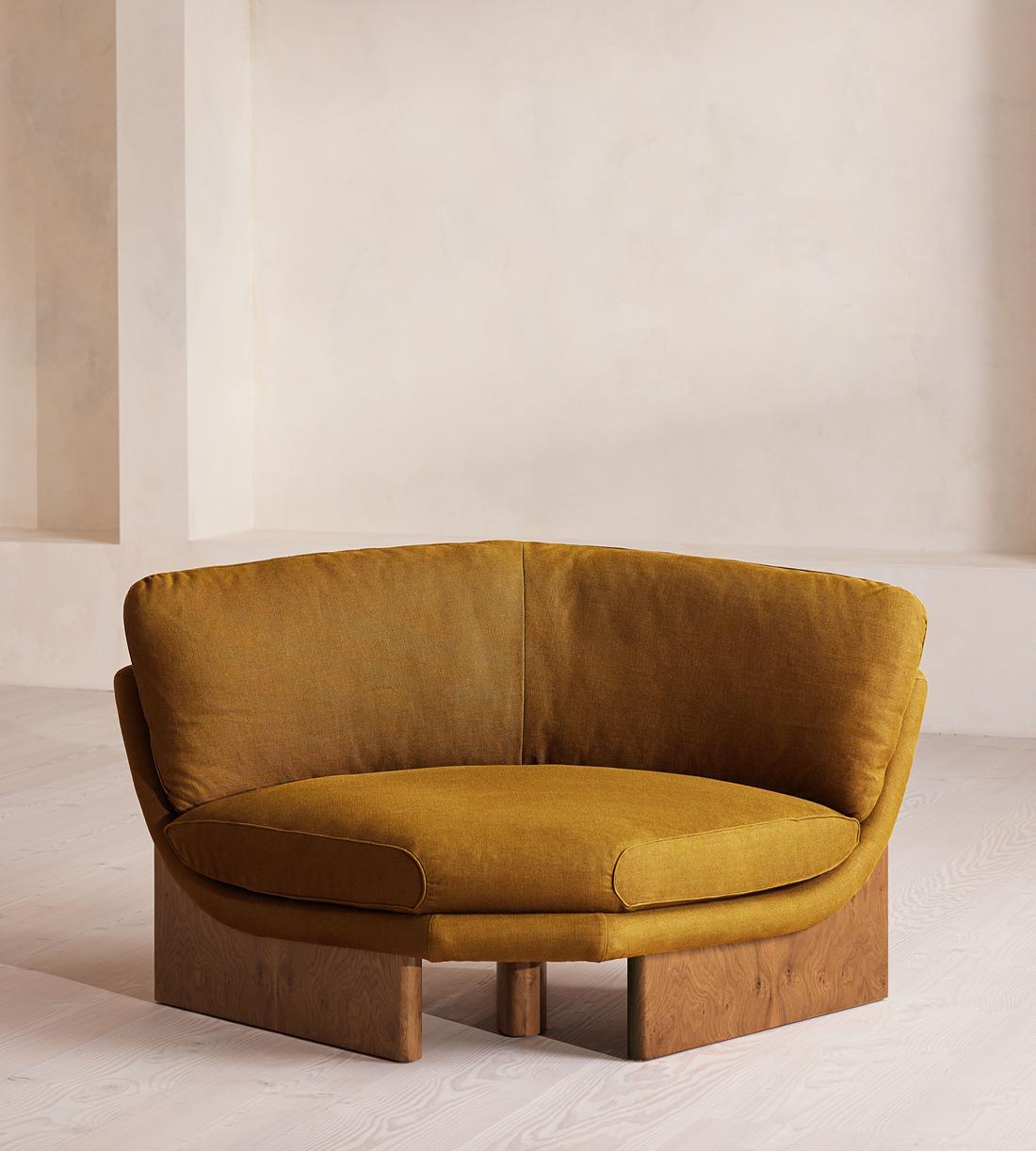 Tellis Corner Chair - Linen - Turmeric - US - Listing - Image 1