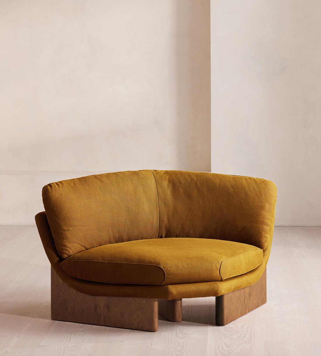 Tellis Corner Chair - Linen - Turmeric - US - Listing - Image 2