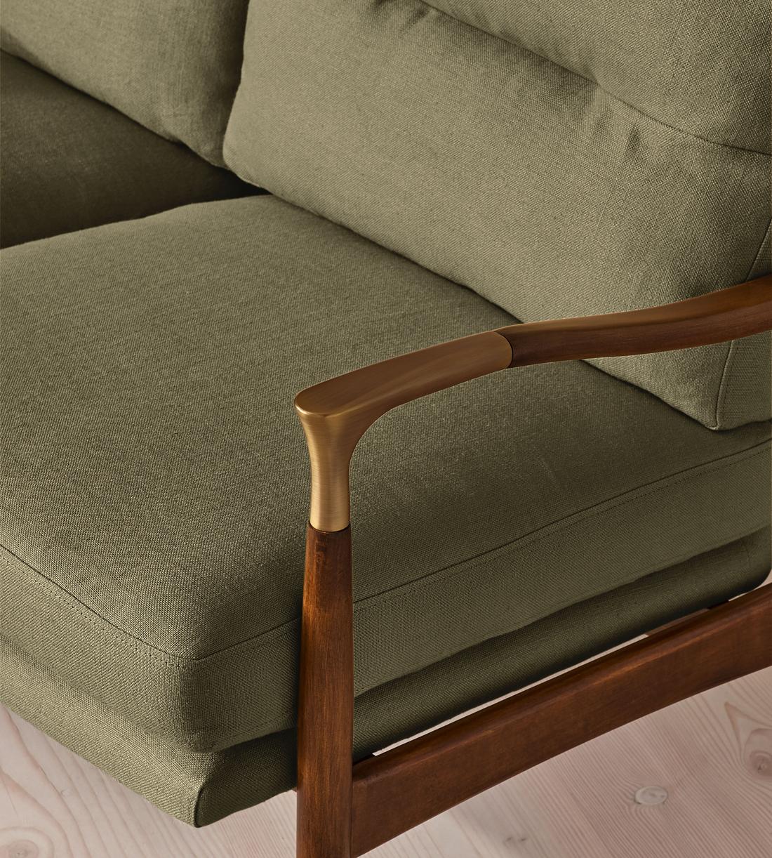 Theodore Two Seater Sofa - Linen - Sage - UK - Images - Image 5
