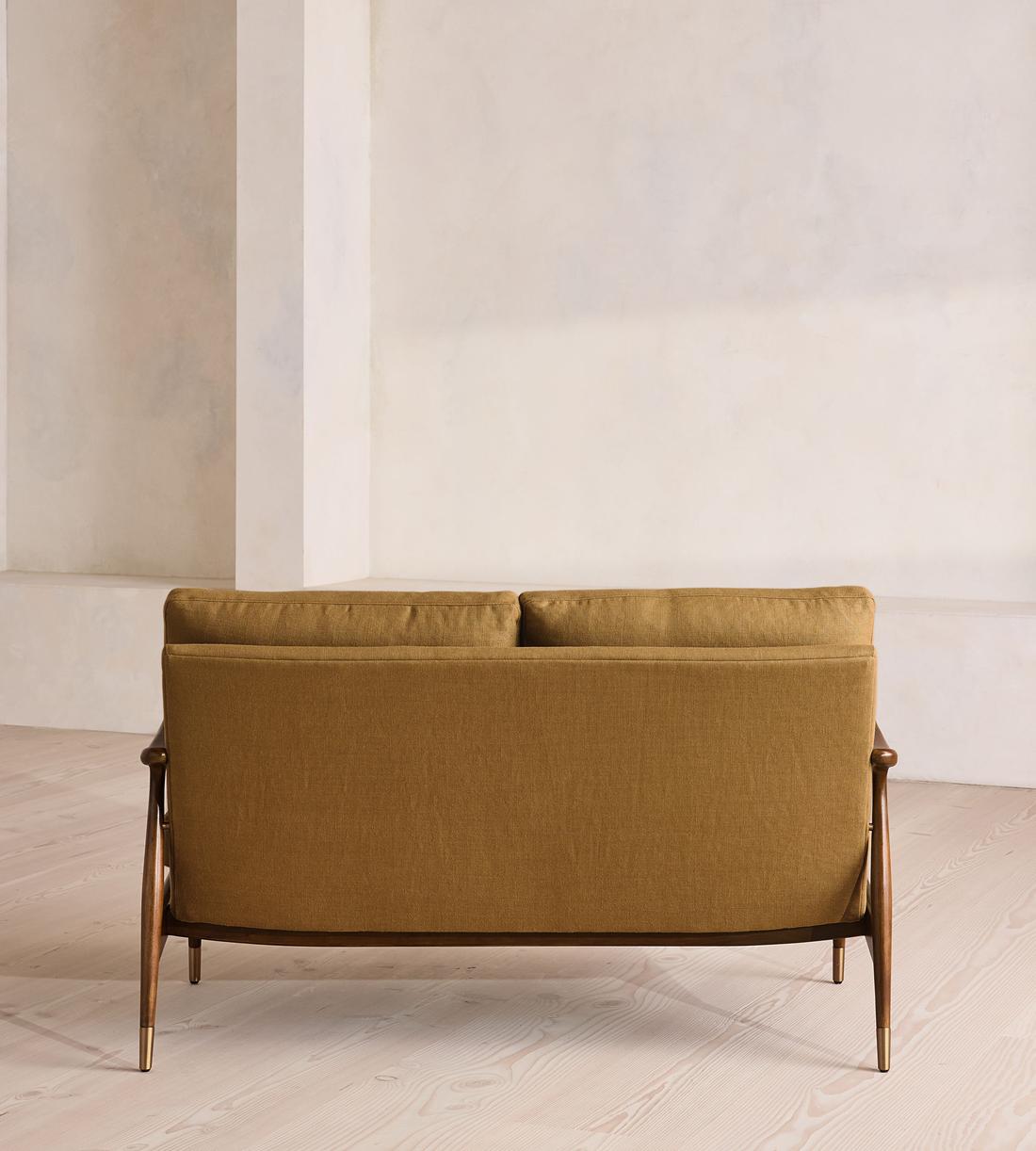 Theodore Two Seater Sofa - Linen - Ochre - US - Images - Image 4