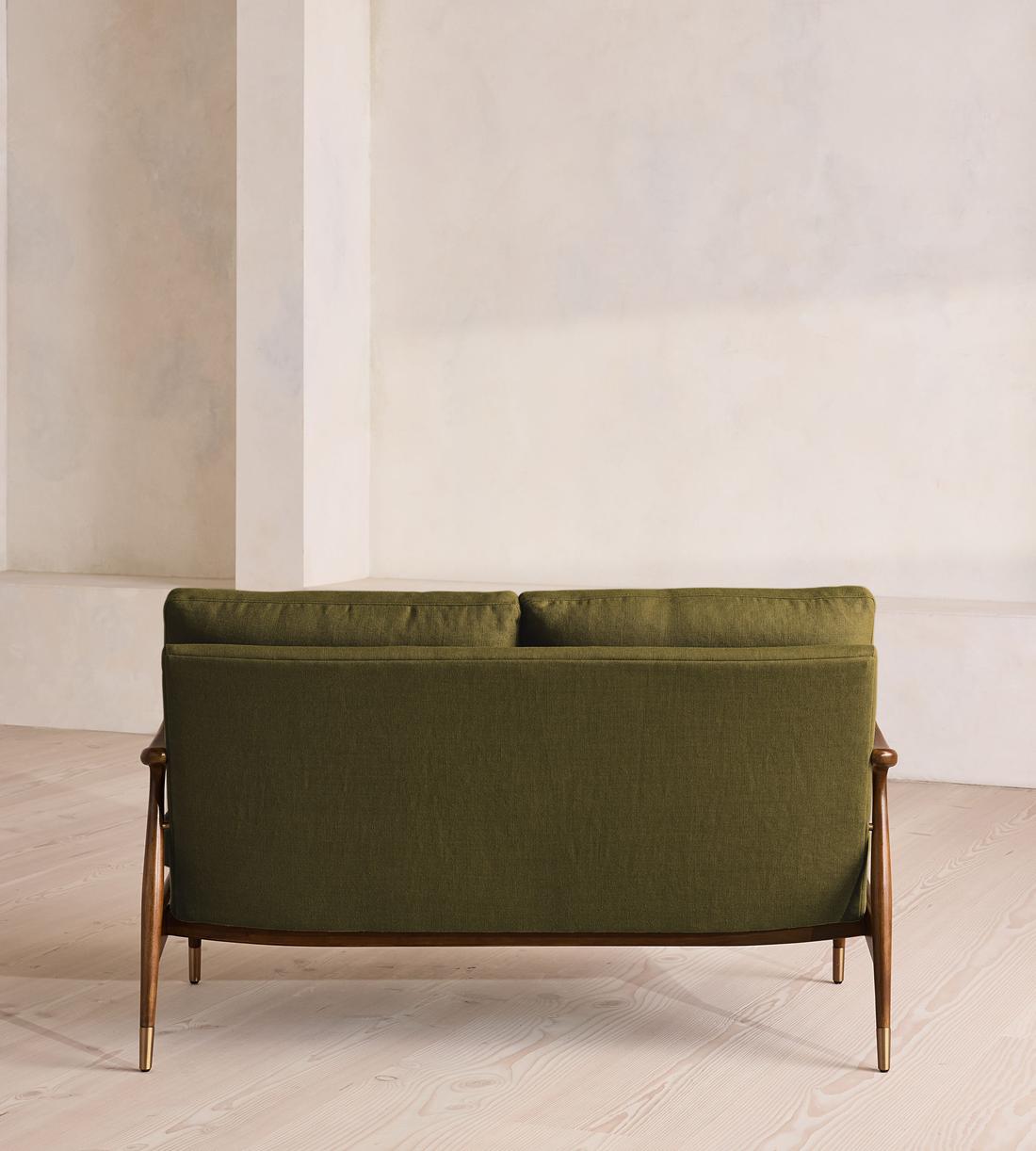 Theodore Two Seater Sofa - Linen - Olive - US - Images - Image 4