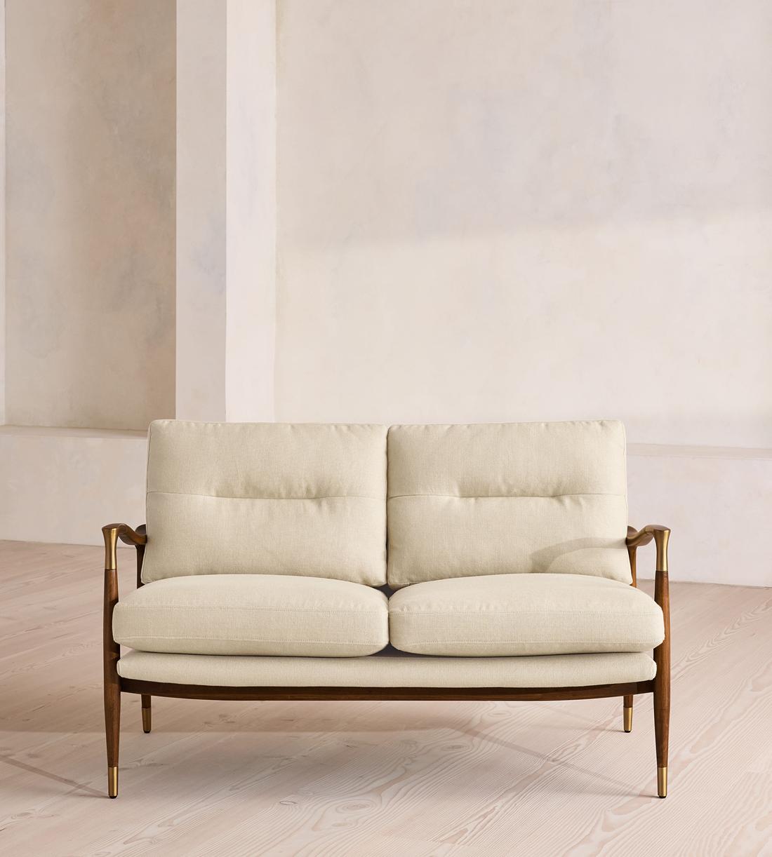 Theodore Two Seater Sofa - Linen - Bisque - UK - Listing - Image 2