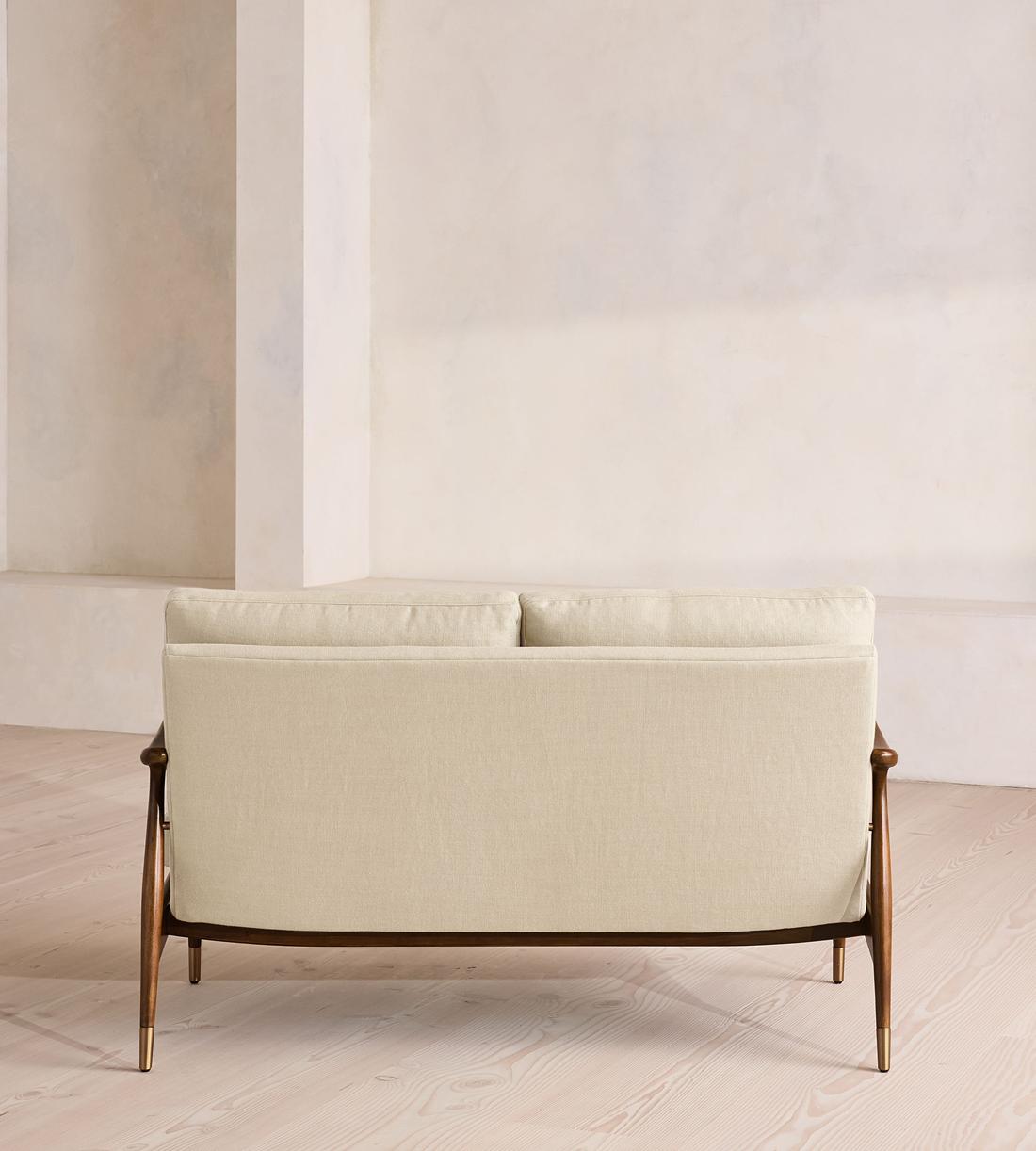 Theodore Two Seater Sofa - Linen - Bisque - UK - Images - Image 4