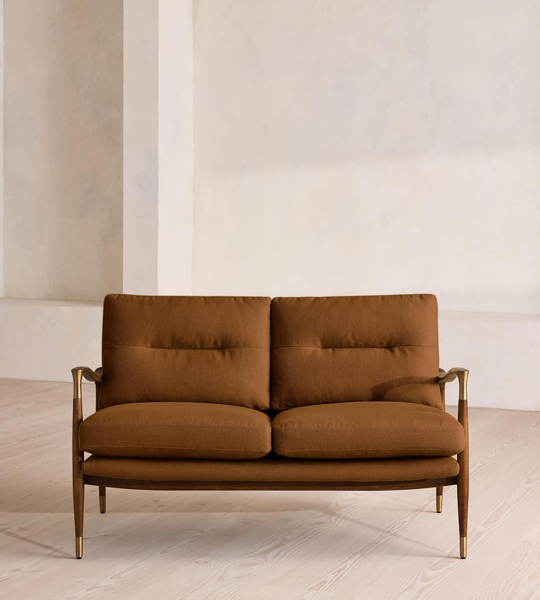 Theodore Two Seater Sofa - Linen - Terracotta - UK - Listing - Image 2