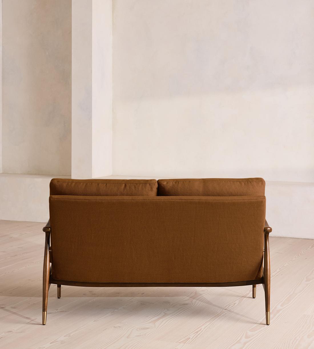 Theodore Two Seater Sofa - Linen - Terracotta - UK - Images - Image 4