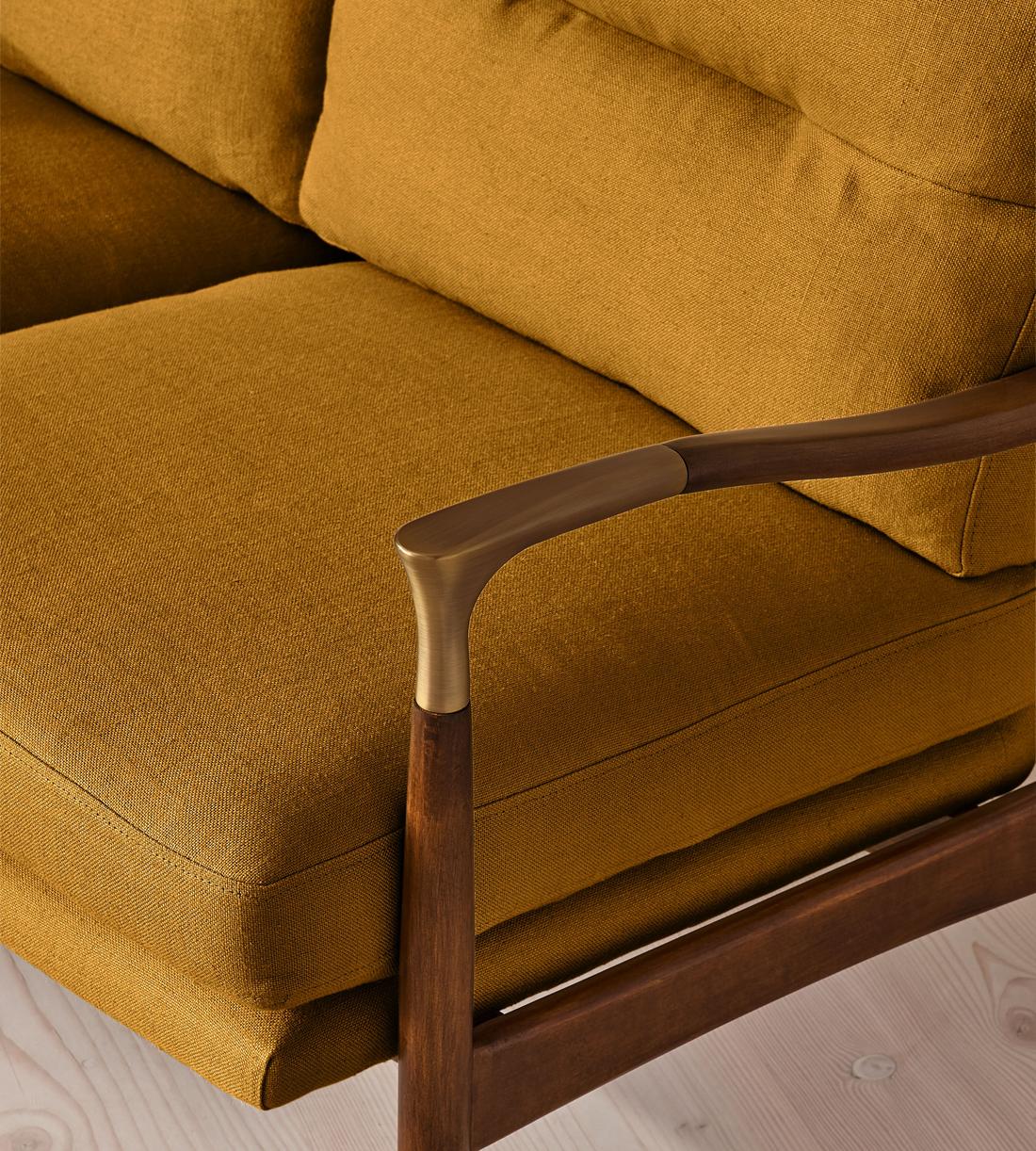 Theodore Two Seater Sofa - Linen - Turmeric - UK - Images - Image 5