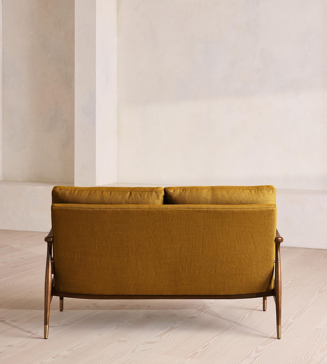 Theodore Two Seater Sofa - Linen - Turmeric - US - Images - Image 4