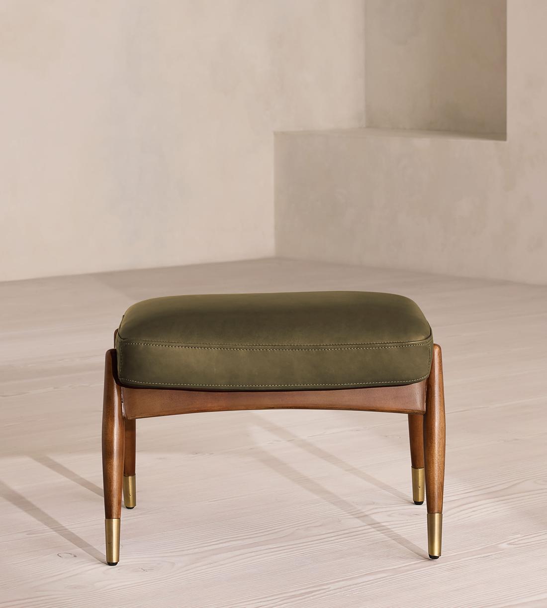 Theodore Footstool - Leather - Moss - UK - Listing - Image 2