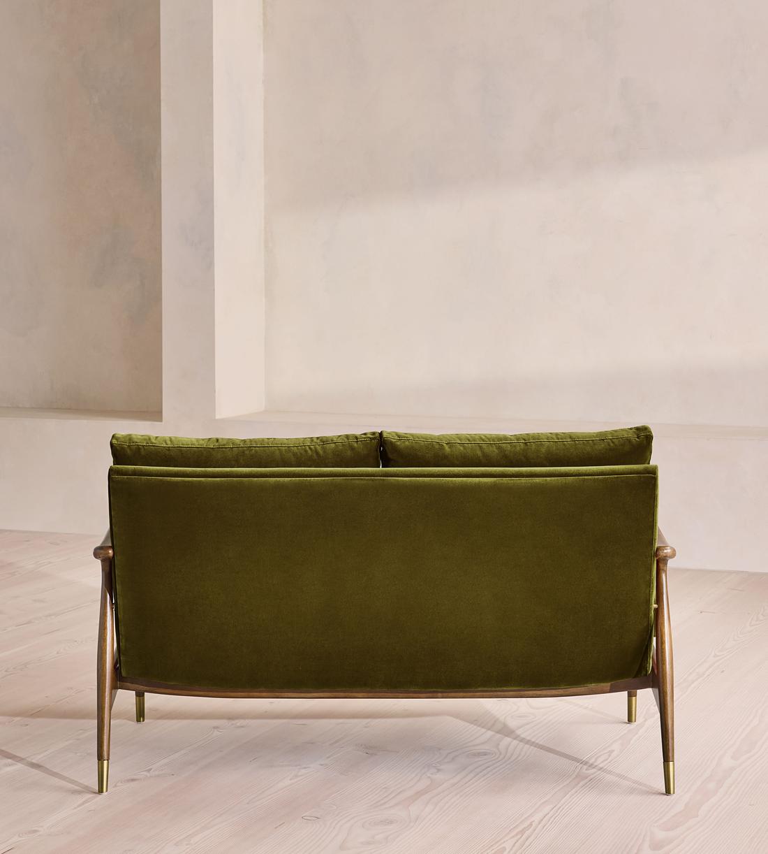Theodore Two Seater Sofa - Velvet - Olive - US - Images - Image 4