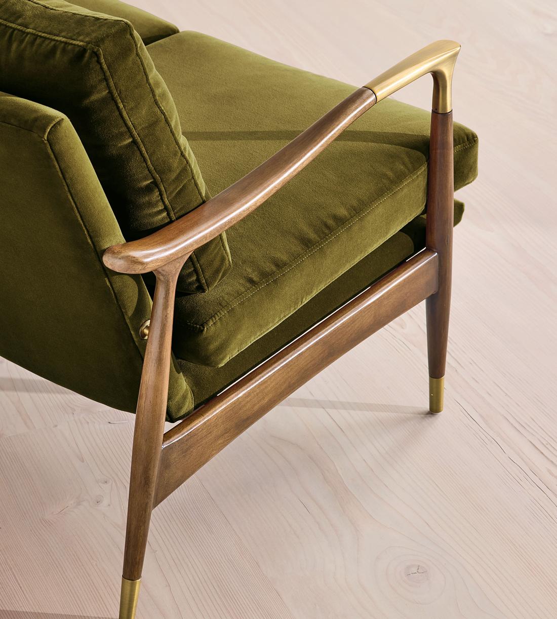 Theodore Two Seater Sofa - Velvet - Olive - US - Images - Image 5